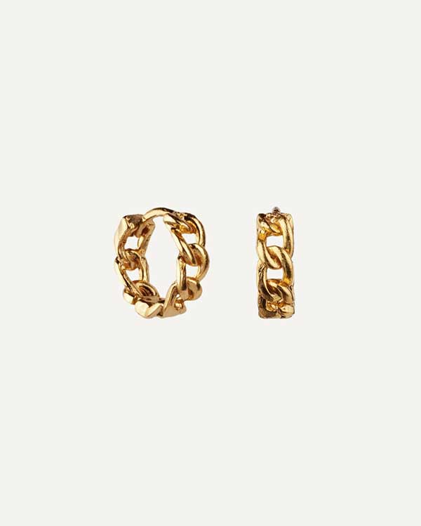 PENDIENTES HOOPS CHAIN GOLD