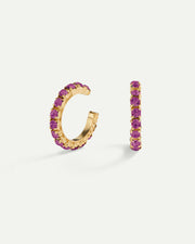 ARLA MINI PURPLE GOLD EARRINGS