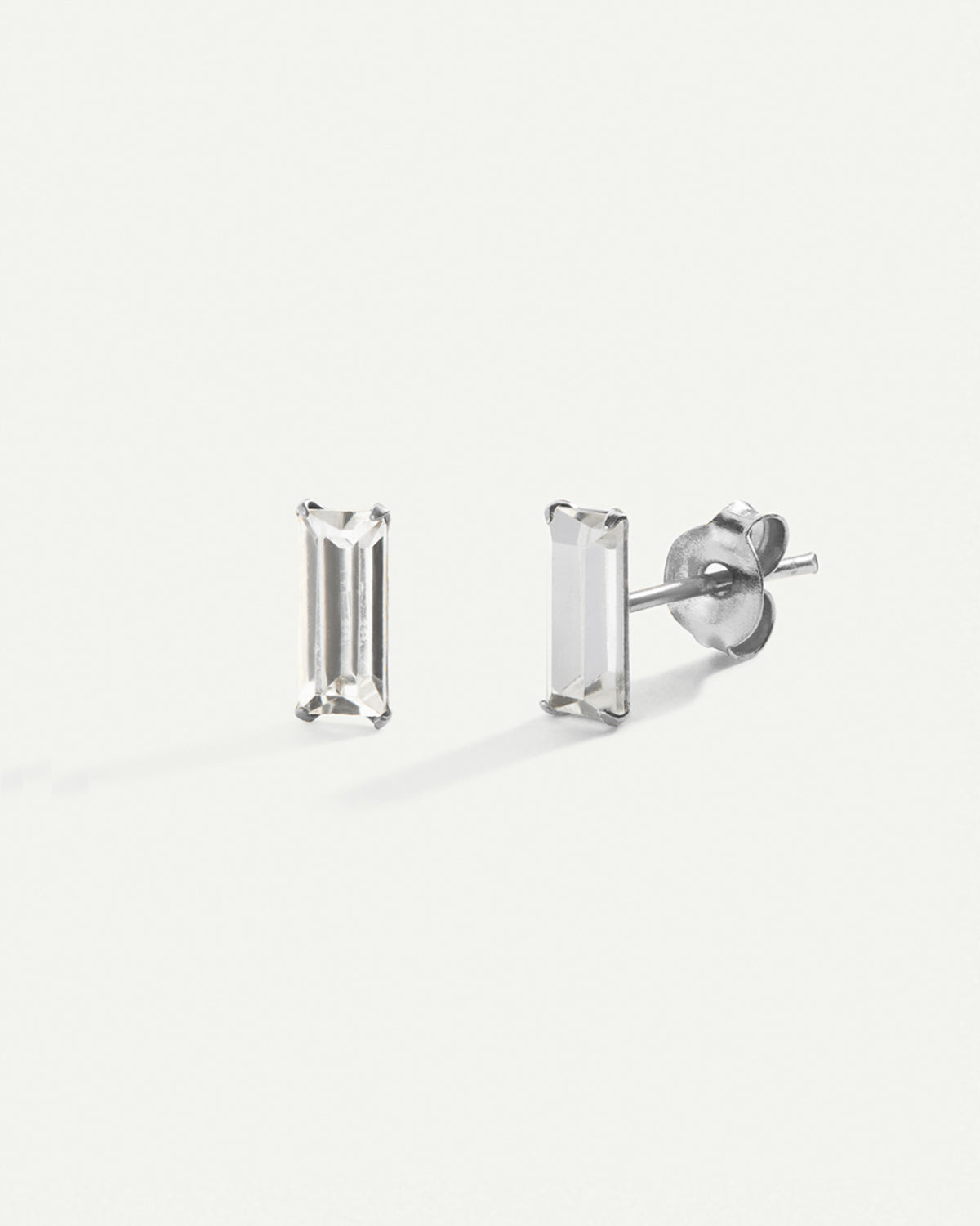 SILVER BAGUETTE EARRINGS