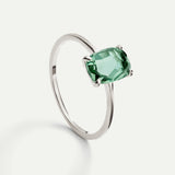 BEATRIZ GREEN SILVER RING