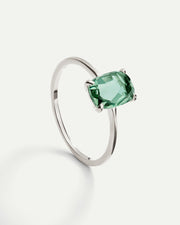 BEATRIZ GREEN SILVER RING