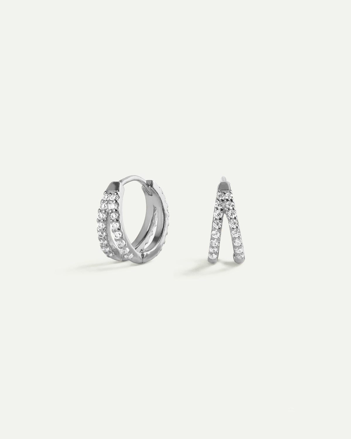 PENDIENTES HOOPS BRIGHT DOBLE MINI SILVER
