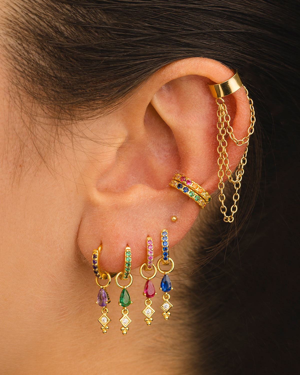 ARLA MINI RAINBOW SILVER EARRINGS