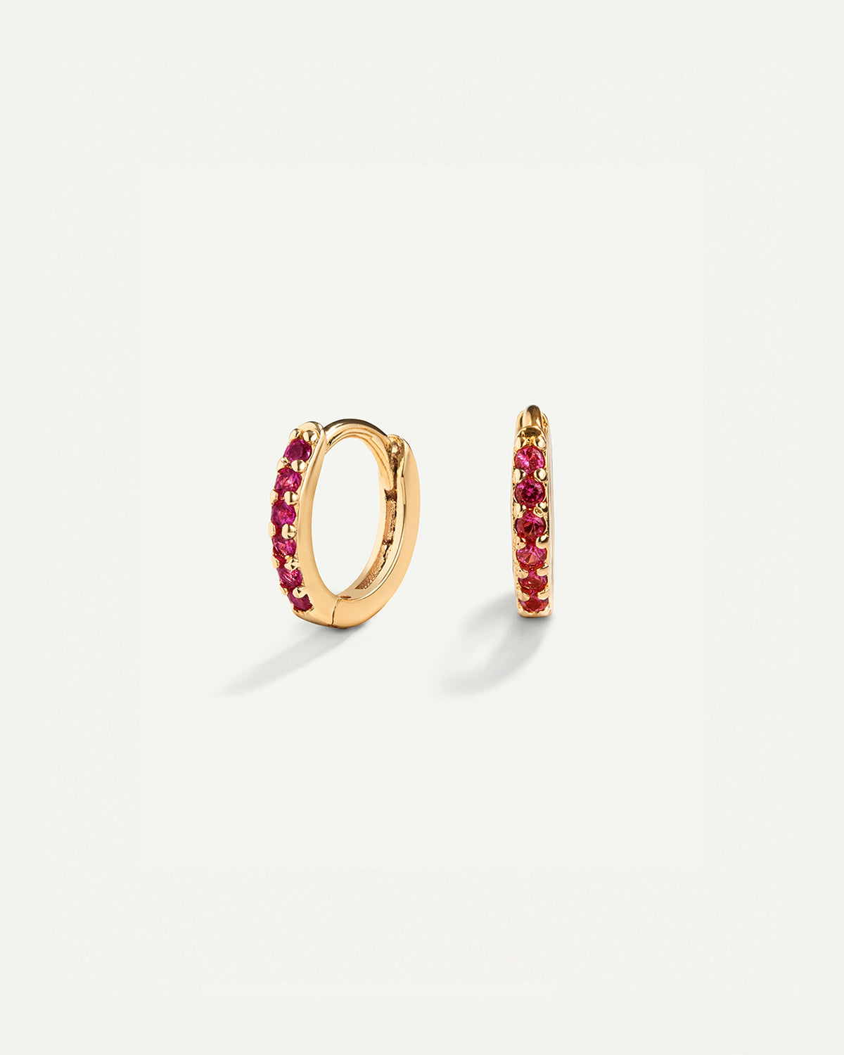 PENDIENTES HOOPS BRIGHT PINK MINI GOLD