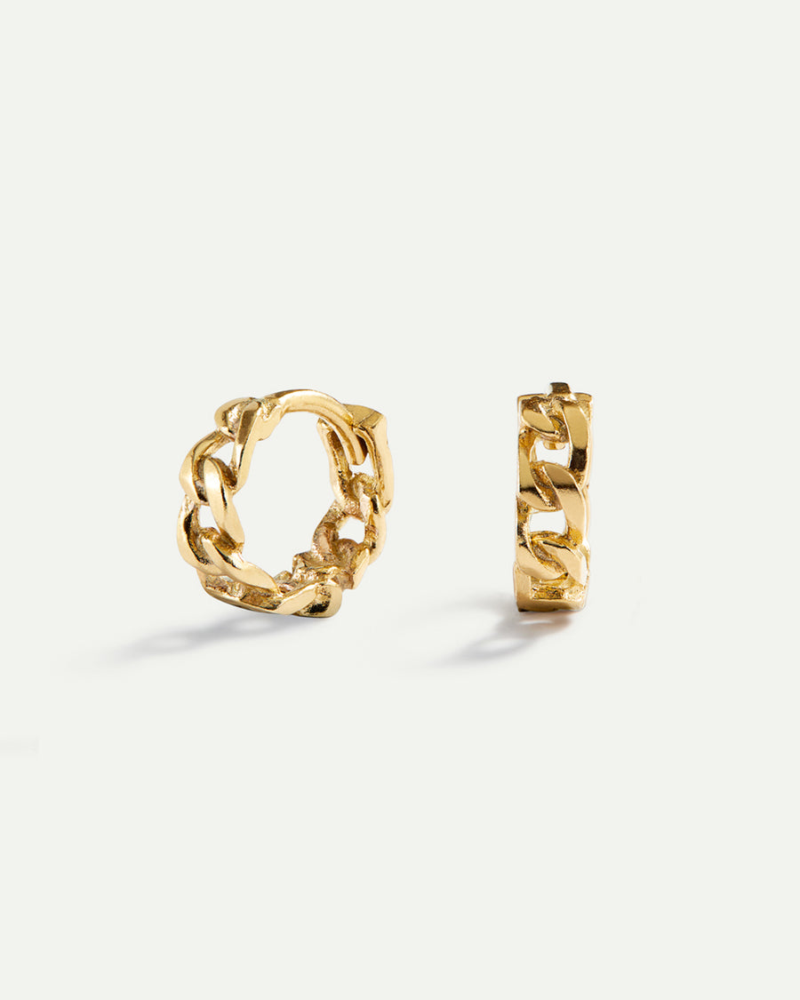 PENDIENTES HOOPS CHAIN GOLD