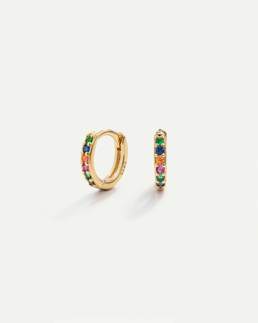 PENDIENTES HOOPS RAINBOW MINI GOLD