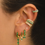PENDIENTES ARLA MINI GREEN LIGHT SILVER