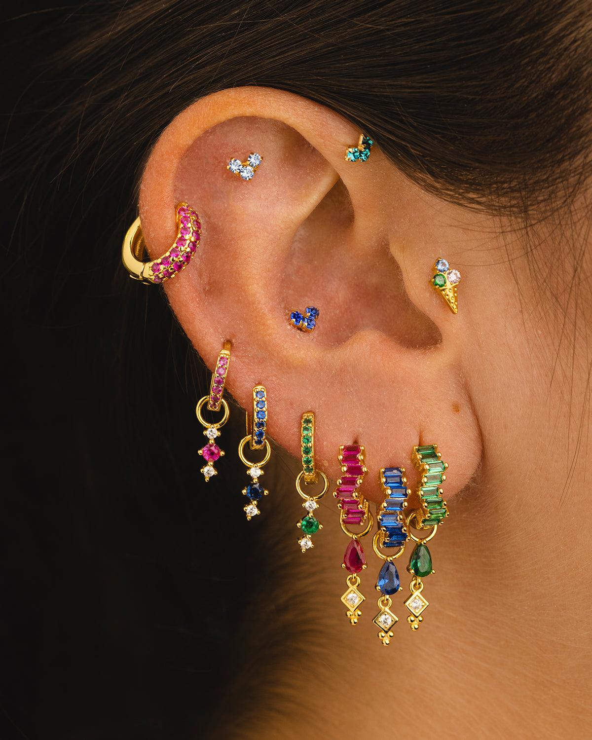 PENDIENTES LAIS BLUE GOLD