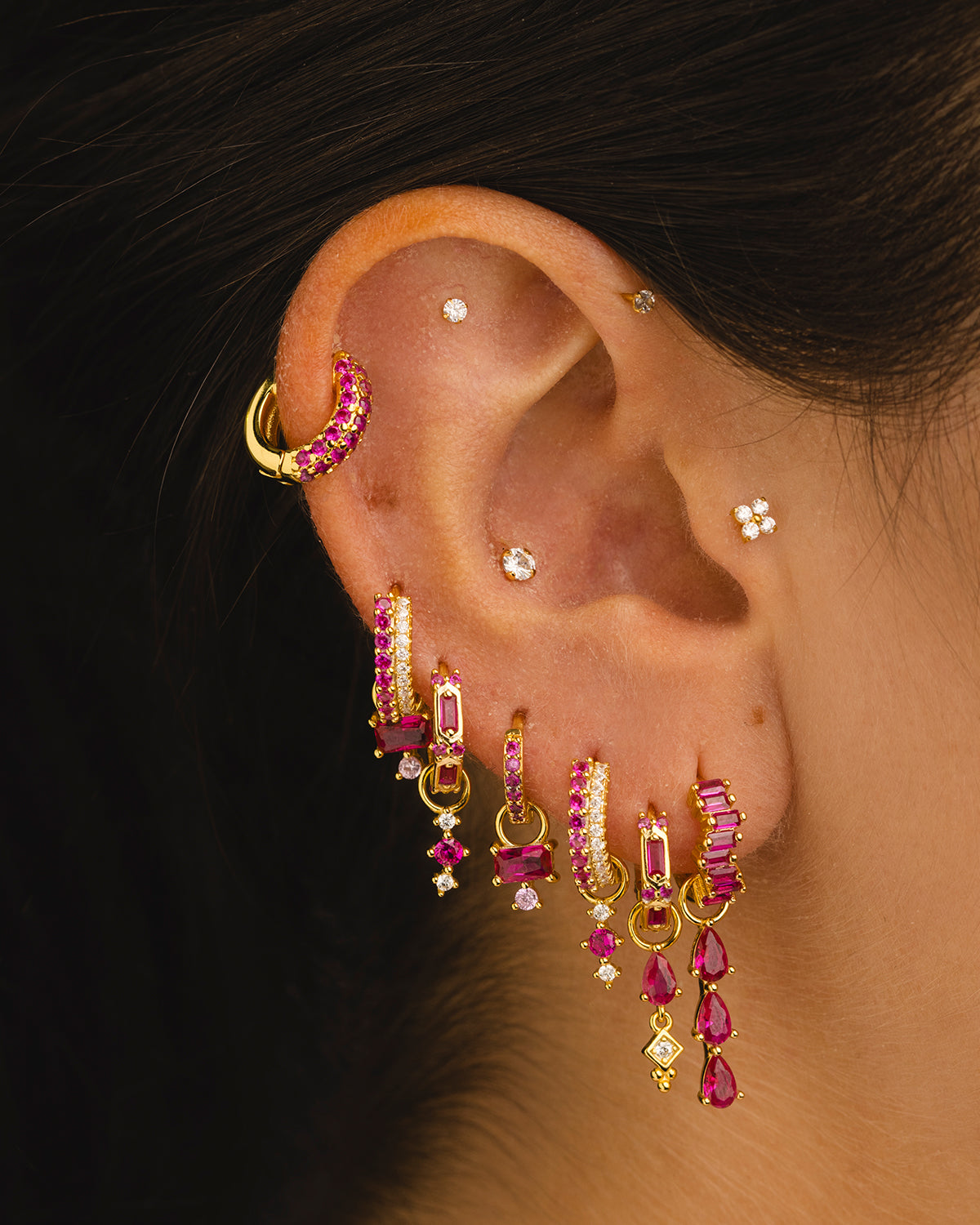 PENDIENTES LAIS PINK SILVER