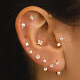PEARL MINI BRIGHT GOLD EARRINGS