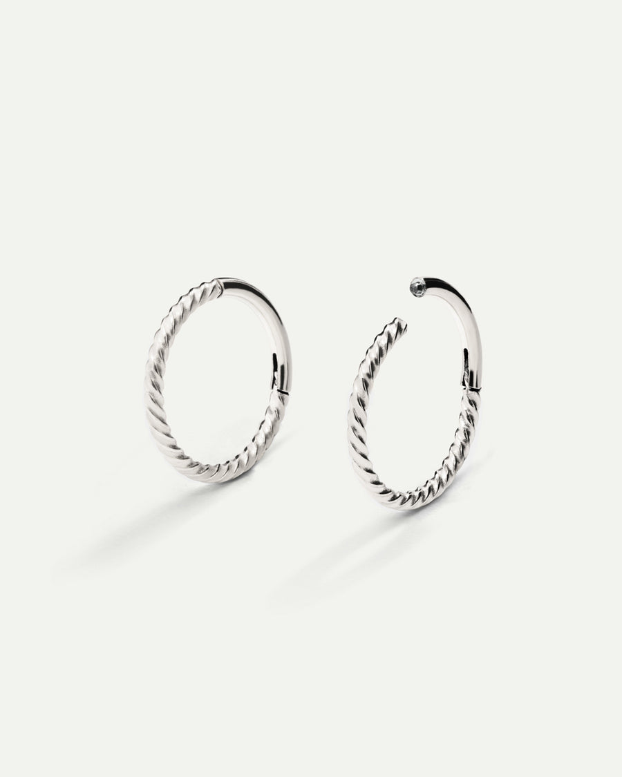 PIERCING LOOP L TWIST SILVER