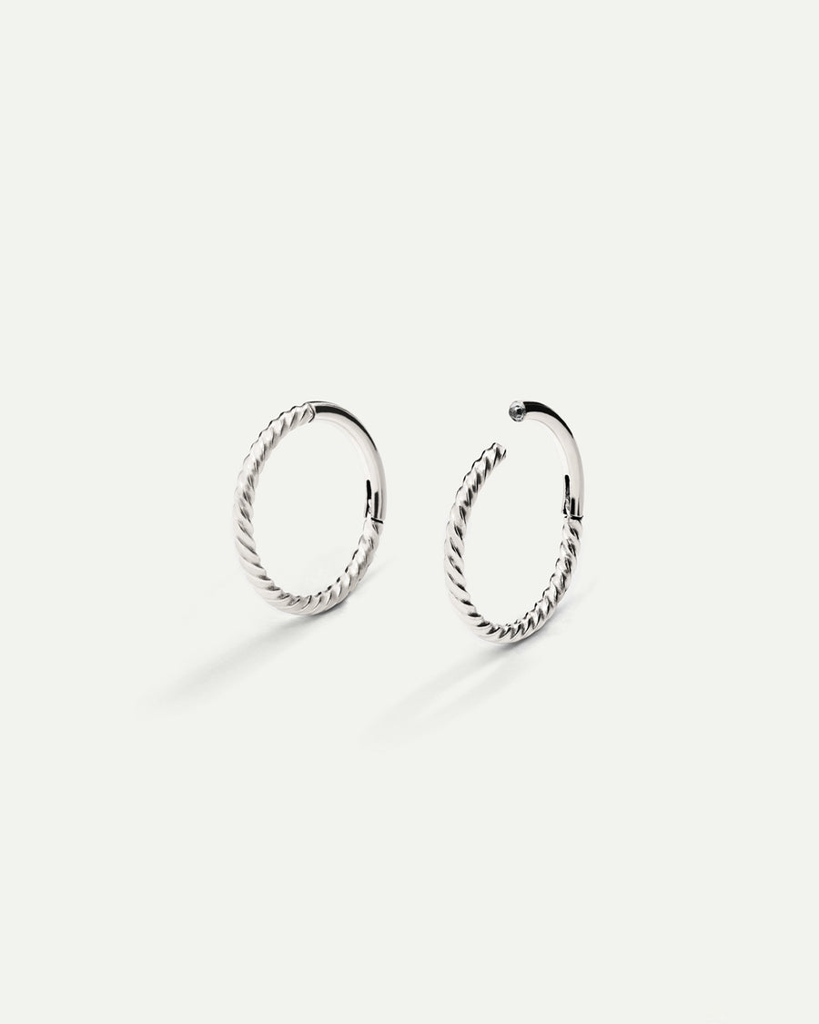 PIERCING LOOP S TWIST SILVER