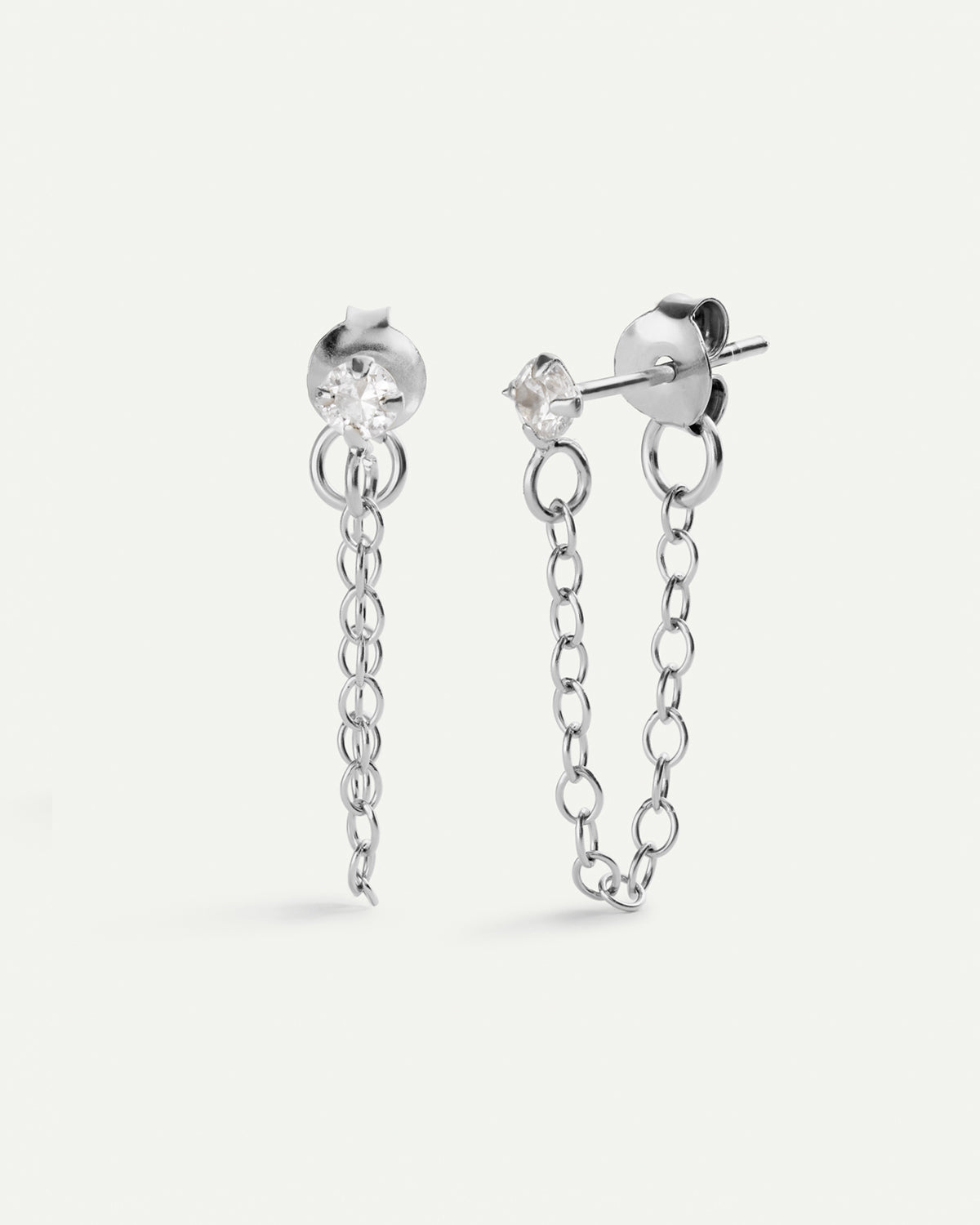 PRINCESS CHAIN ​​SILVER EARRINGS