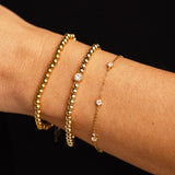 PULSERA BALLS BRIGHT GOLD