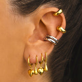 HOOPS DROPS GOLD EARRINGS