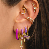 PURPLE GOLD FACE EARRINGS