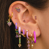 PURPLE GOLD FACE EARRINGS