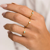 GOLD WHITE STONE RING