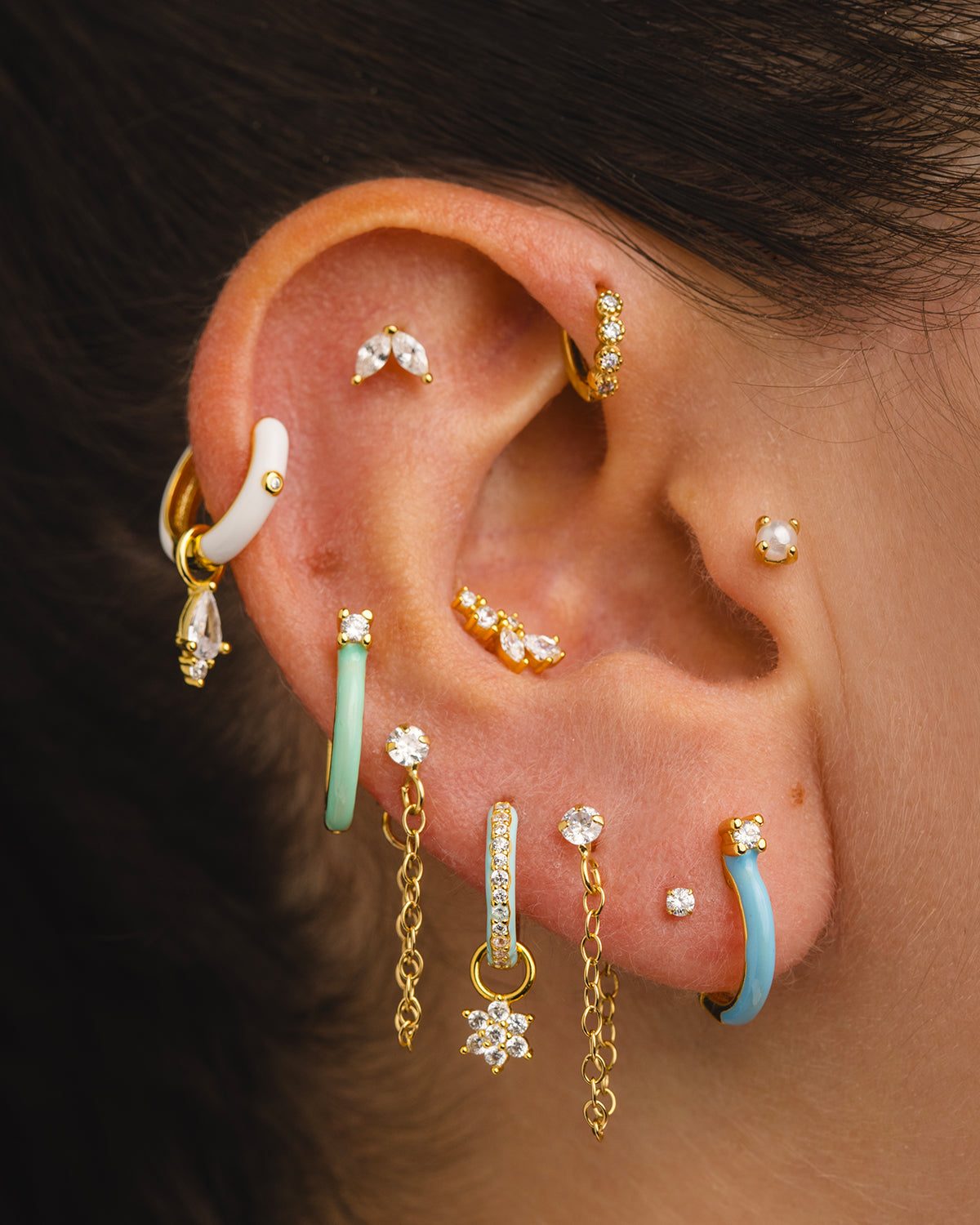 PENDIENTES CERES BLUE GOLD