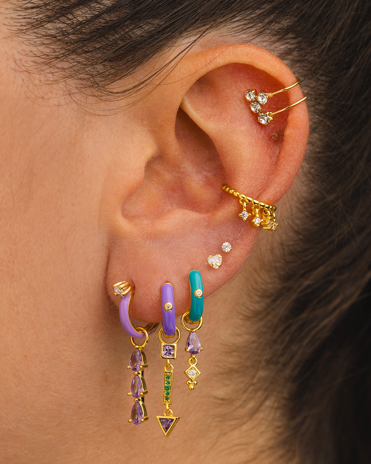 TURKIS GOLD FACE EARRINGS