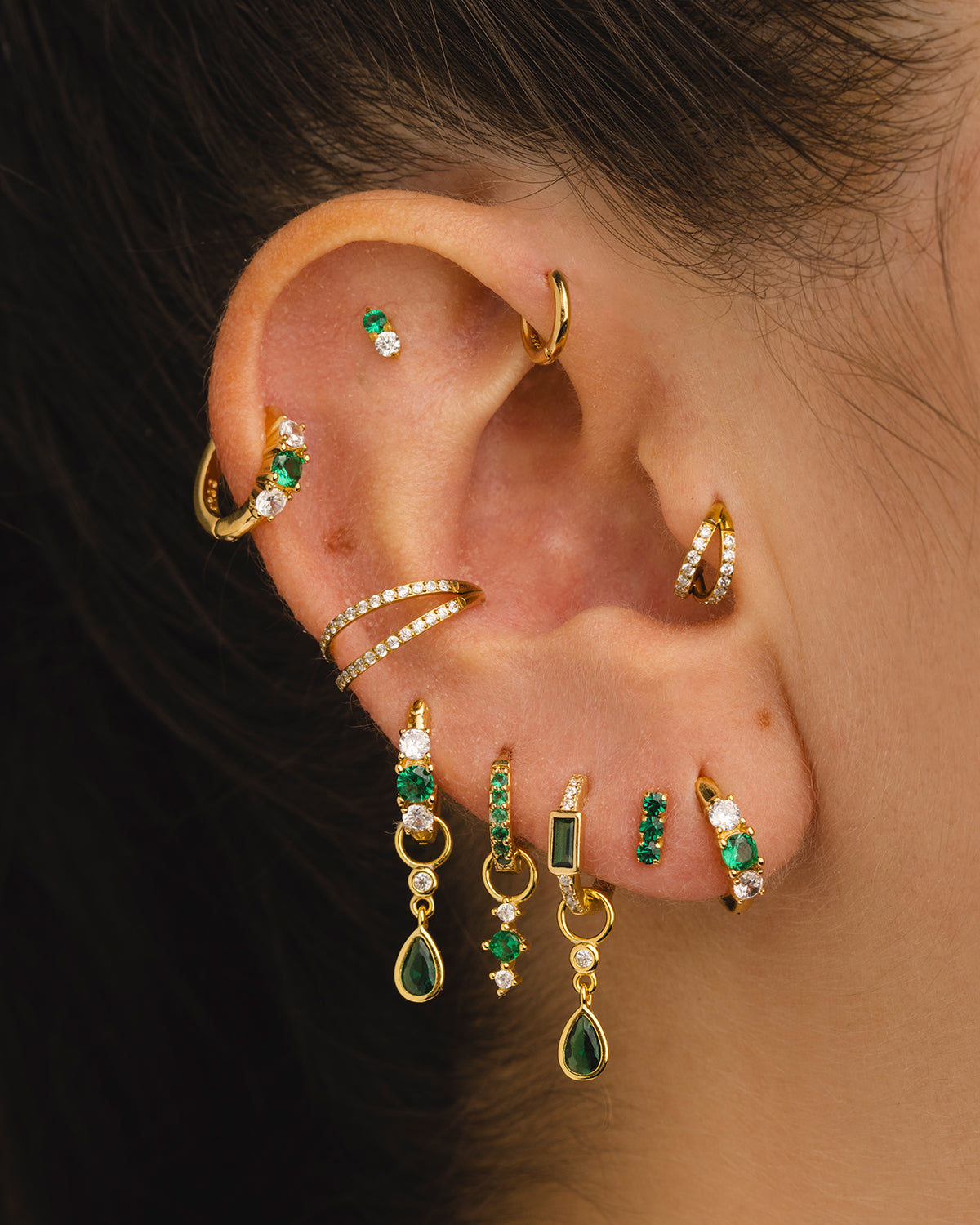 PENDIENTES DANA GREEN SILVER