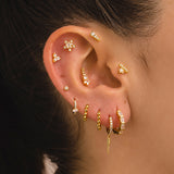 HOOPS BALLS GOLD EARRINGS