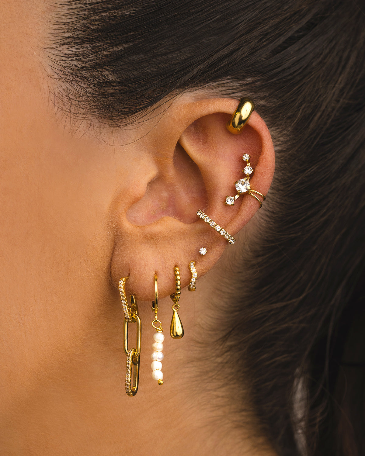 PENDIENTES HOOPS DROPS SILVER