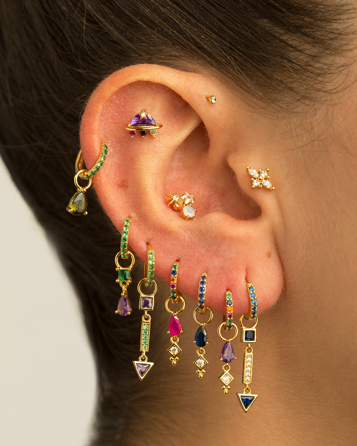 CHARM DROPS GREEN GOLD