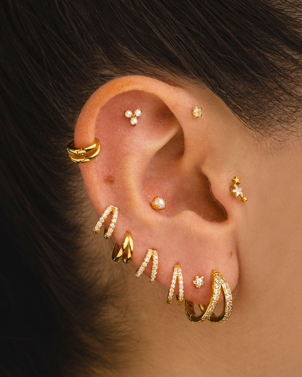 PENDIENTES HOOPS BRIGHT DOBLE GOLD