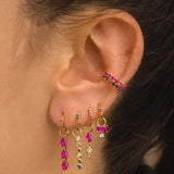 RAINBOW MINI SILVER HOOPS EARRINGS