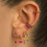ARLA MINI GREEN GOLD EARRINGS