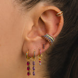 BRIGHT PINK GOLD HOOPS EARRINGS