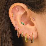 PENDIENTES HOOPS BRIGHT BLUE GOLD