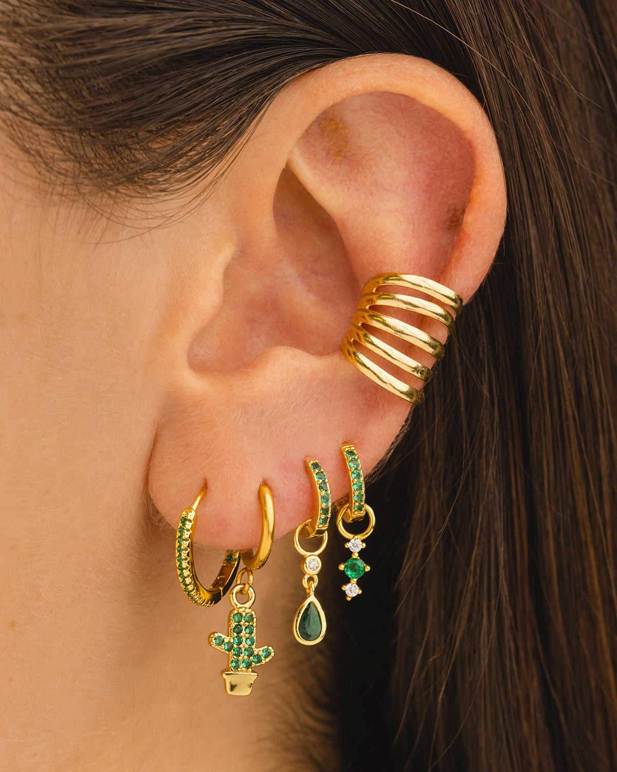 IRINA GREEN GOLD EARRINGS