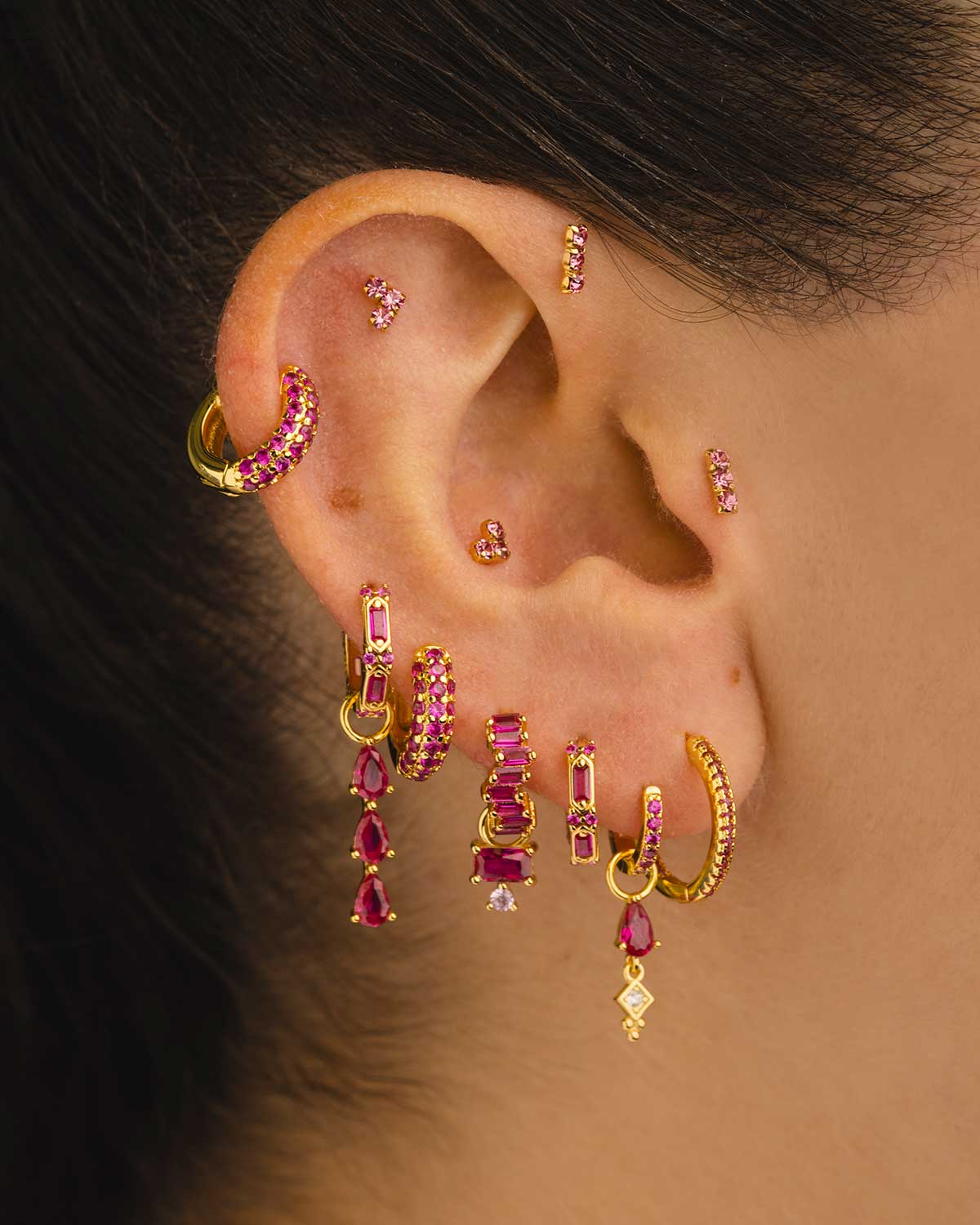 PENDIENTES SARIN PINK SILVER