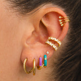 PURPLE GOLD FACE EARRINGS