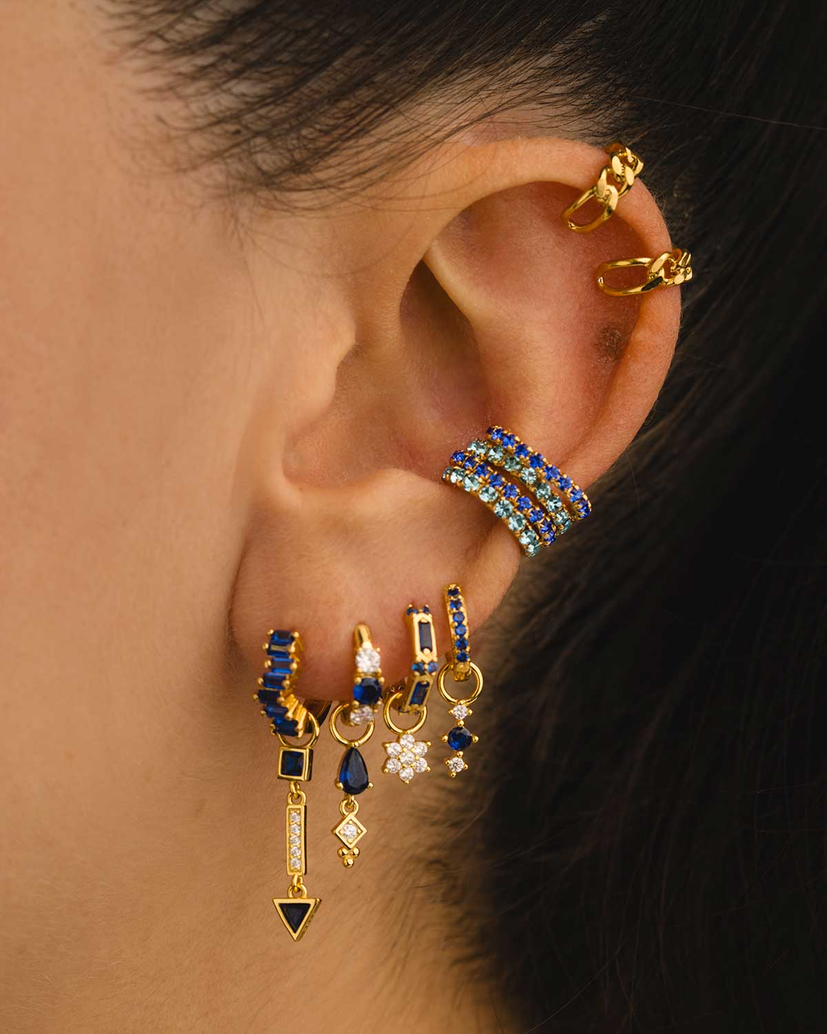 PENDIENTES DANA BLUE GOLD