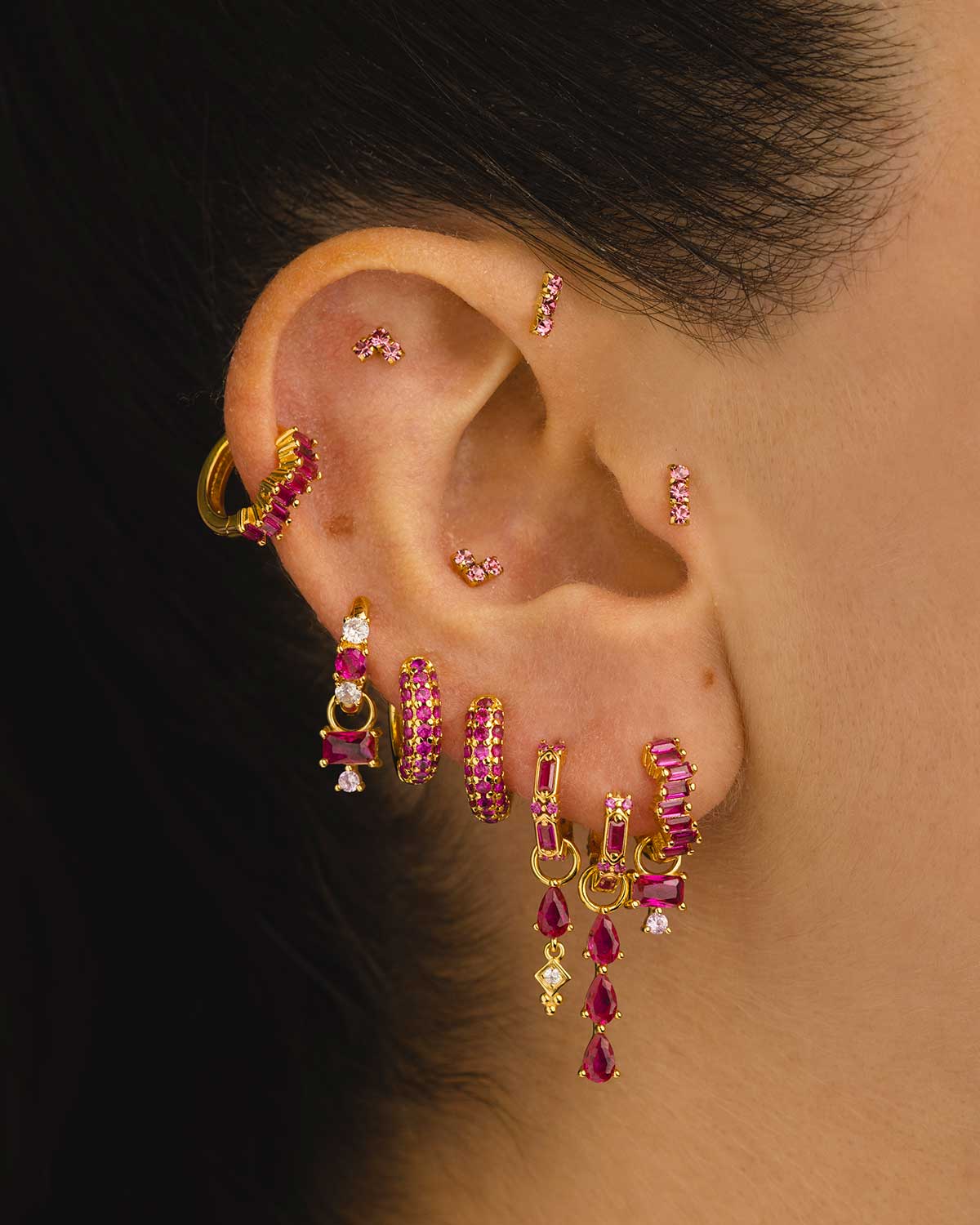 PENDIENTES SARIN PINK SILVER