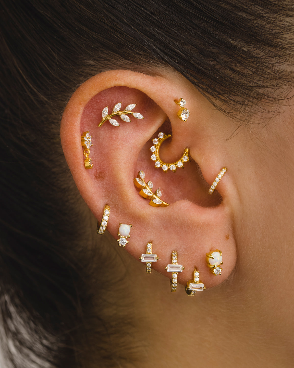 MINI GOLD OPAL EARRINGS