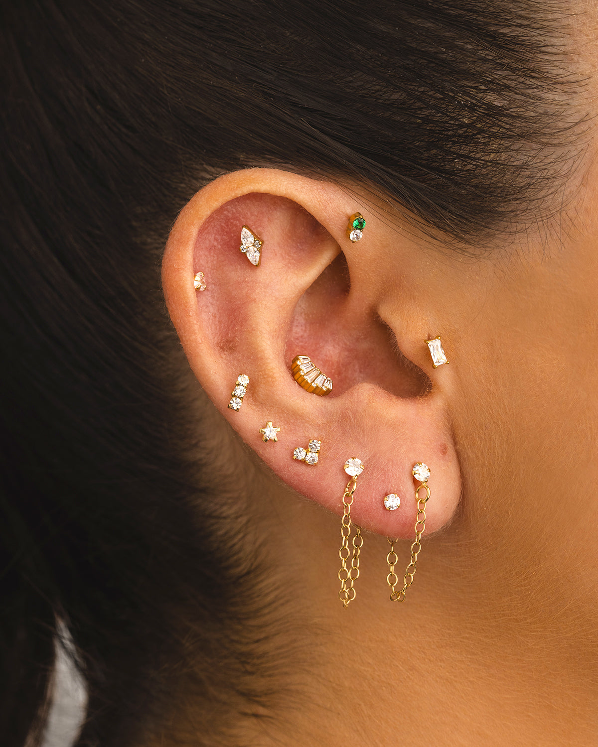 PRINCESS CHAIN ​​GOLD EARRINGS