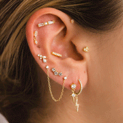 CUORI PIERCING ORO LUMINOSO