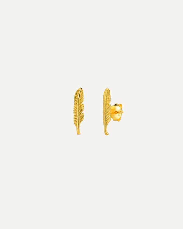 PENDIENTES FEATHER GOLD