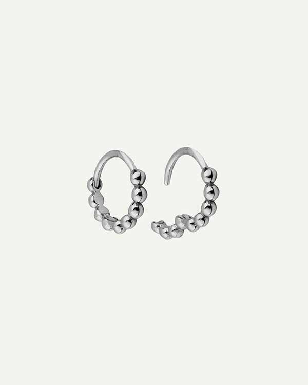 PENDIENTES HOOPS BALLS SILVER