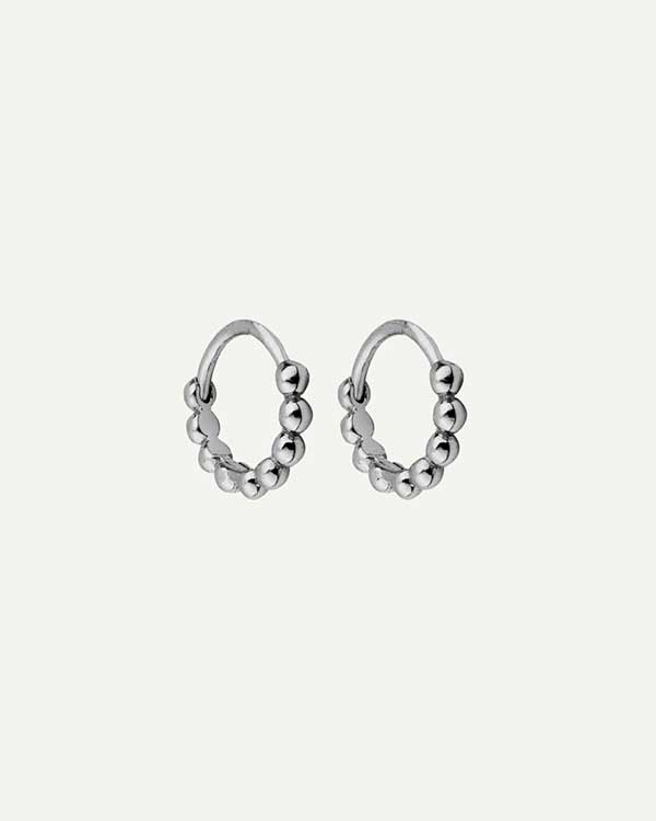 PENDIENTES HOOPS BALLS SILVER