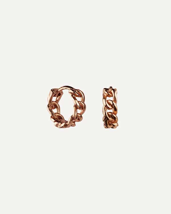 PENDIENTES HOOPS CHAIN ROSE GOLD