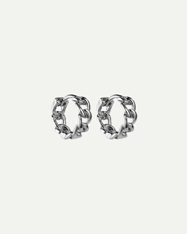 PENDIENTES HOOPS CHAIN SILVER