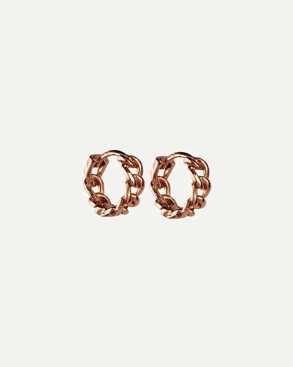 PENDIENTES HOOPS CHAIN ROSE GOLD