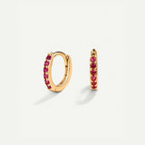 BRIGHT PINK GOLD HOOPS EARRINGS