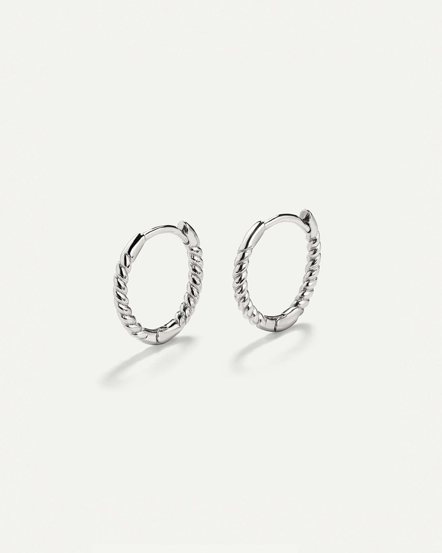 PENDIENTES HOOPS TWIST SILVER