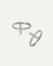 PIERCING BOUCLE CROIX ARGENT